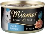Miamor Feine Filets in Jelly Thunfisch und Shrimps 100g Dose 24x100g