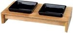 Trixie Napf-Set Keramik/Holz 2 x 0,2 l