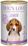 Dog's Love Junior Lamm mit Spinat und Kamille 6x400g