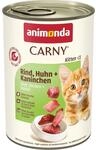 animonda Carny Kitten Rind, Huhn + Kaninchen 12x400g