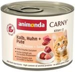 animonda Carny Kitten Kalb, Huhn + Pute 12x200g