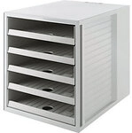 HAN Schubladenbox Regranulat Grau 5 Sch&uuml;be 27,5 x 33 x 32 cm DIN C4 6659595