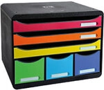 Exacompta Schubladenbox PS (Polystyrol) Mehrfarbig 6 Sch&uuml;be 27 x 35,5 x 27,1 cm DIN