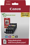 Canon 526 Original Tintenpatrone Schwarz, Cyan, Magenta, Gelb 4er-Pack 1267136
