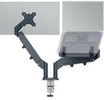 Leitz Ergo Platzsparender Dual Monitorarm mit Laptophalterung 6538 H&ouml;henverstellbar