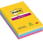 Post-it Super Sticky Notes Haftnotizen Rechteckig 101 x 152 mm Liniert Farbig