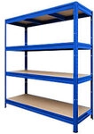 MAMMUT Weitspannregal 4 Fachb&ouml;den Stahl 1.600 x 600 x 1.770 mm Blau 1128596