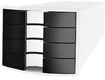 HAN Schubladen-Set PS (Polystyrol) Schwarz, Wei&szlig; 4 Sch&uuml;be 28 x 36,7 x 23,5 cm DIN