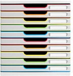 Exacompta Black Office Schubladenbox Kunststoff Mehrfarbig, Wei&szlig; 10 Sch&uuml;be 28,8 x