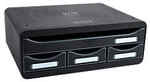 Exacompta ECOBlack Schubladenbox Kunststoff Schwarz 4 Sch&uuml;be 35,5 x 27 x 13,5 cm DIN