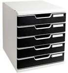 Exacompta Modulo Schubladenboxen PS (Polystyrol) Hellgrau, Schwarz 5 Sch&uuml;be...