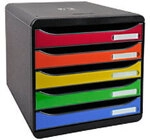 Exacompta Iderama Schubladenbox Kunststoff Farbig sortiert 5 Sch&uuml;be 27,8 x 34,7 x