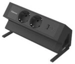 Fellowes Stromversorgung Schreibtisch USB-A & USB-C 2-fach 2 m Schwarz 1285844