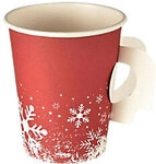 PAPSTAR Winterzeit Einweg Becher 200 ml 80 mm Rot 50 St&uuml;ck 1288584