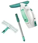 LEIFHEIT Dry & Clean mit Stiel und Einwascher Fenstersauger T&uuml;rkis, Wei&szlig;