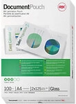 GBC Document Laminierfolien DIN A4 Gl&auml;nzend 125 Mikron (2 x 125) Transparent 100