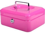 Pavo Geldkassette Schl&uuml;ssel 206 x 168 x 97 mm Rosa 1292178