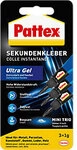 Pattex Ultra Gel Alleskleber Permanent Gel Transparent Fl&uuml;ssig 3 St&uuml;ck &agrave; 1 g