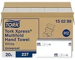 Tork Xpress Universal 100% Recycelt Papierhandt&uuml;cher H2 M-falz Wei&szlig; 2-lagig 150299