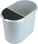 helit Papierkorb Duo System Polyethylen Schwarz, Silber 28 x 28 x 35 cm 61039-SR