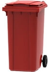 Unbranded 2-Rad-M&uuml;lltonne 240 L Rot Kunststoff 2 Rollen 1264784