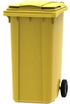 Unbranded 2-Rad-M&uuml;lltonne 240 L Gelb Kunststoff 2 Rollen 1264785
