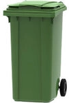 Unbranded 2-Rad-M&uuml;lltonne 240 L Gr&uuml;n Kunststoff 2 Rollen 1264772