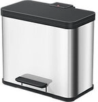 Hailo &Ouml;ko duo Plus L Abfalleimer 17 L + 9 L Schwarz, Silber Edelstahl 1029298