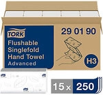 Tork Advanced Papierhandt&uuml;cher H3 Z-falz Wei&szlig; 2-lagig 290190 15 St&uuml;ck &agrave; 250 Blatt