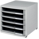 HAN CONTUR Schubladensystem PS (Polystyrol) Grau, Hellgrau 5 Sch&uuml;be 30 x 38,2 x 30,7