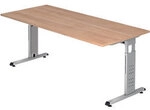 Hammerbacher O-Serie VOS H&ouml;henverstellbar Schreibtisch Rechteckig Walnuss C-Fu&szlig;
