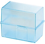 HAN Karteikartenbox DIN A7 PS (Polystyrol), Stahl 300 Karten Blau, Transparent