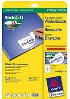 AVERY Zweckform Abl&ouml;sbar Universaletiketten L4745REV-25 Selbstklebend DIN A4 Wei&szlig;