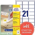 AVERY Zweckform Abl&ouml;sbar Universaletiketten L6023REV-25 Selbstklebend DIN A4 Wei&szlig;
