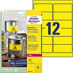 AVERY Zweckform L6107-20 Wetterfeste Etiketten DIN A4 Gelb 99,1 x 42,3 mm 20 Blatt &agrave;
