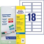 AVERY Zweckform J8871-5 Magnetschilder DIN A4 Wei&szlig; 78 x 28 mm 5 Blatt &agrave; 18