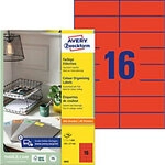 AVERY Zweckform Etiketten 3452 Selbstklebend DIN A4 Rot 105 x 37 mm 100 Blatt &agrave; 16