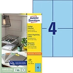 AVERY Zweckform Etiketten 3457 Selbstklebend DIN A4 Blau 10,5 x 14,8 cm 100 Blatt &agrave;
