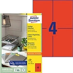 AVERY Zweckform Etiketten 3456 Selbstklebend DIN A4 Rot 105 x 148 mm 100 Blatt &agrave; 4