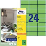 AVERY Zweckform Etiketten 3450 Selbstklebend DIN A4 Gr&uuml;n 70 x 37 mm 100 Blatt &agrave; 24