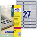 AVERY Zweckform Typenschildetiketten L6011-20 Selbstklebend DIN A4 Silber 63,5 x 29,6
