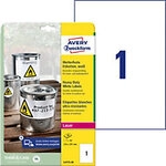 AVERY Zweckform L4775-20 Wetterfeste Etiketten DIN A4 Wei&szlig; 210 x 297 mm 20 Blatt &agrave;