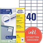AVERY Zweckform ultragrip Universaletiketten 3651 Selbstklebend DIN A4 Wei&szlig; 52,5 x