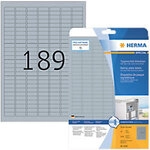 HERMA Typenschildetiketten 4220 Silber DIN A4 25,4 x 10 mm 25 Blatt &agrave; 189 Etiketten