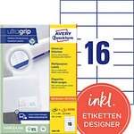 AVERY Zweckform ultragrip Universaletiketten 3484-200 Selbstklebend DIN A4 Wei&szlig; 105