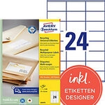 AVERY Zweckform Universaletiketten LR3475 Selbstklebend DIN A4 Naturwei&szlig; 7 x 3,6 cm