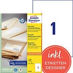 AVERY Zweckform Universaletiketten LR3478 210 x 297 mm Naturwei&szlig; 100 Blatt &agrave; 1