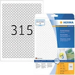 HERMA Wiederabl&ouml;sbare Etiketten 4385 Selbstklebend DIN A4 Wei&szlig; 1 x 1 cm 25 Blatt &agrave;