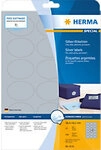 HERMA Silberne Etiketten 4116 Oval DIN A4 58,4 x 42,3 mm 25 Blatt &agrave; 18 Etiketten