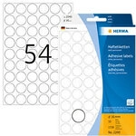 HERMA Mehrzwecketiketten 2240 Wei&szlig; Rund &Oslash; 16 mm 32 Blatt &agrave; 54 Etiketten 1060218